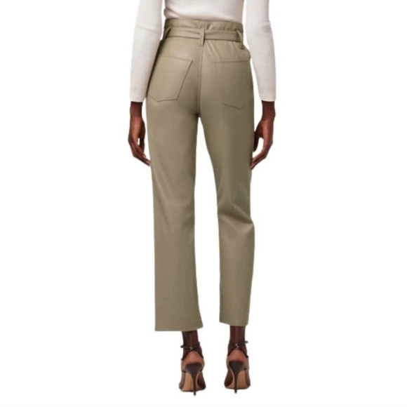 HUDSON REMI Chinchilla Faux Leather High-Rise Paperbag Beige Pants NWT Size 25 - Picture 3 of 12